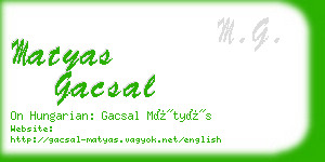 matyas gacsal business card